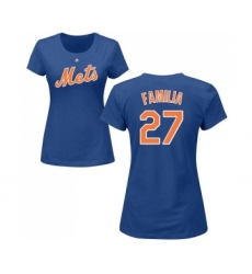 MLB Women's Nike New York Mets #27 Jeurys Familia Royal Blue Name & Number T-Shirt