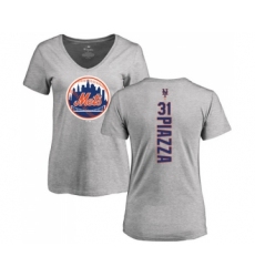 MLB Women's Nike New York Mets #31 Mike Piazza Ash Backer T-Shirt