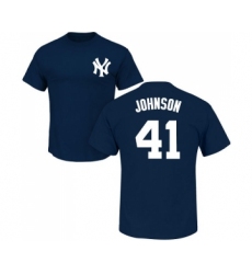MLB Nike New York Yankees #41 Randy Johnson Navy Blue Name & Number T-Shirt