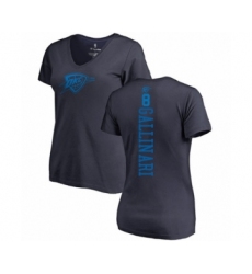 Basketball Women's Oklahoma City Thunder #8 Danilo Gallinari Navy Blue One Color Backer Slim-Fit V-Neck T-Shirt
