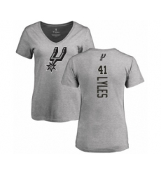 Basketball Women's San Antonio Spurs #41 Trey Lyles Ash Backer T-Shirt