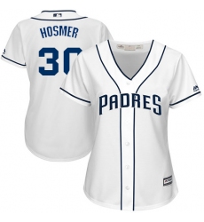 Women's Majestic San Diego Padres #30 Eric Hosmer Replica White Home Cool Base MLB Jersey