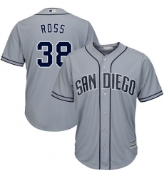 Men's Majestic San Diego Padres #38 Tyson Ross Replica Grey Road Cool Base MLB Jersey