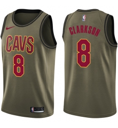 Youth Nike Cleveland Cavaliers #8 Jordan Clarkson Swingman Green Salute to Service NBA Jersey