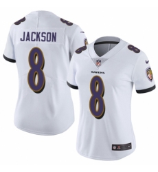 Women's Nike Baltimore Ravens #8 Lamar Jackson White Vapor Untouchable Limited Player NFL Jersey Women's Nike Baltimore Ravens #8 Lamar Jackson White Vapor Untouchable Limited Player NFL Jersey