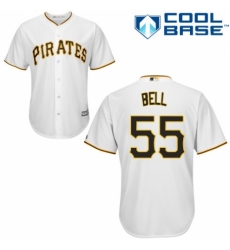 Men's Majestic Pittsburgh Pirates #55 Josh Bell Replica White Home Cool Base MLB Jersey