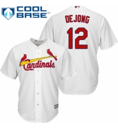 Men's Majestic St. Louis Cardinals #12 Paul DeJong Replica White Home Cool Base MLB Jersey