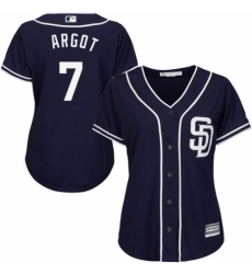Women's Majestic San Diego Padres #7 Manuel Margot Authentic Navy Blue Alternate 1 Cool Base MLB Jersey