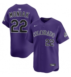 Men's Colorado Rockies #22 Mickey Moniak Purple Limited Stitched Baseball Jersey