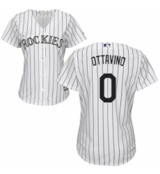 Women's Majestic Colorado Rockies #0 Adam Ottavino Authentic White Home Cool Base MLB Jersey
