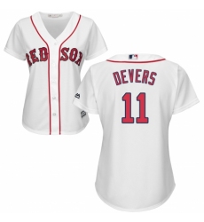 Women's Majestic Boston Red Sox #11 Rafael Devers Authentic White Home MLB Jersey