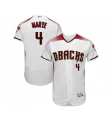 Men's Arizona Diamondbacks #4 Ketel Marte White Home Authentic Collection Flex Base Baseball Jersey