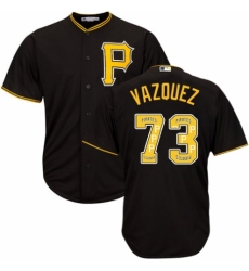Men's Majestic Pittsburgh Pirates #73 Felipe Vazquez Authentic Black Team Logo Fashion Cool Base MLB Jersey