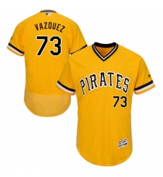 Men's Majestic Pittsburgh Pirates #73 Felipe Vazquez Gold Alternate Flex Base Authentic Collection MLB Jersey