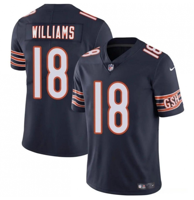 Men's Chicago Bears #18 Caleb Williams Navy 2024 Draft Vapor Football Stitched Jersey