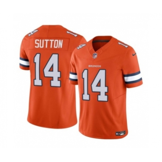 Men's Nike Denver Broncos #14 Courtland Sutton Orange 2023 F.U.S.E. Vapor Untouchable Football Stitched Jersey Men's Nike Denver Broncos #14 Courtland Sutton Orange 2023 F.U.S.E. Vapor Untouchable Football Stitched Jersey