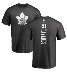 NHL Adidas Toronto Maple Leafs #91 John Tavares Charcoal One Color Backer T-Shirt