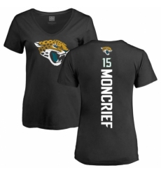 NFL Women's Nike Jacksonville Jaguars #15 Donte Moncrief Black Backer V-Neck T-Shirt