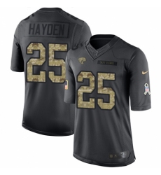 Men's Nike Jacksonville Jaguars #25 D.J. Hayden Limited Black 2016 Salute to Service NFL Jersey