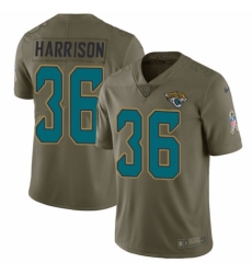 Men's Nike Jacksonville Jaguars #36 Ronnie Harrison Limited Olive 2017 Salute to Service NFL Jersey