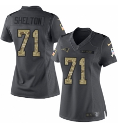 Women's Nike New England Patriots #71 Danny Shelton Limited Black 2016 Salute to Service NFL Jersey