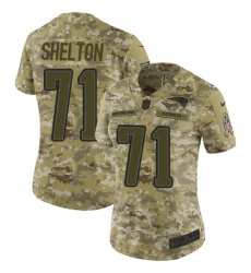 Women's Nike New England Patriots #71 Danny Shelton Limited Camo 2018 Salute to Service NFL Jersey