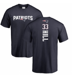 NFL Nike New England Patriots #33 Jeremy Hill Navy Blue Backer T-Shirt