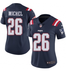 Women's Nike New England Patriots #26 Sony Michel Limited Navy Blue Rush Vapor Untouchable NFL Jersey