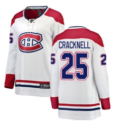 Women's Montreal Canadiens #25 Adam Cracknell Authentic White Away Fanatics Branded Breakaway NHL Jersey