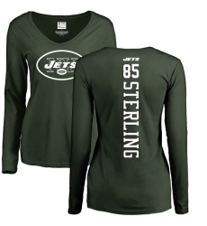 NFL Women's Nike New York Jets #85 Neal Sterling Green Backer Long Sleeve T-Shirt