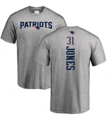 NFL Nike New England Patriots #31 Jonathan Jones Ash Backer T-Shirt