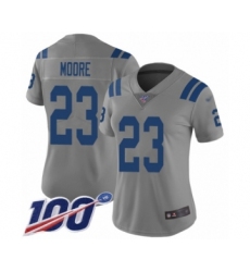 Women's Indianapolis Colts #23 Kenny Moore Limited Gray Inverted Legend 100th Season Football Jersey