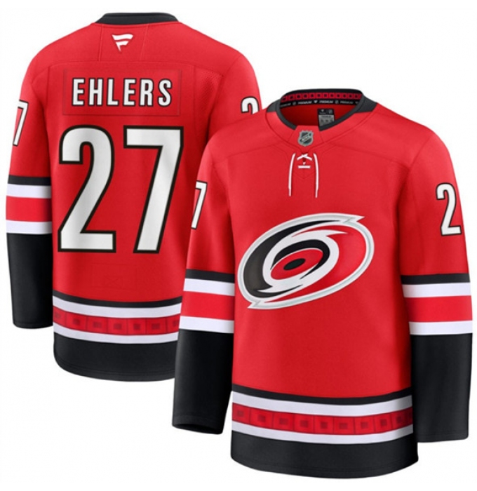 Men's Carolina Hurricanes #27 Nikolaj Ehlers Red 2024-25 Alternate Stitched Hockey Jersey
