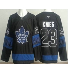 Men's Toronto Maple Leafs #23 Matthew Knies Black Alternate Authentic Jersey