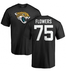 NFL Nike Jacksonville Jaguars #75 Ereck Flowers Black Name & Number Logo T-Shirt