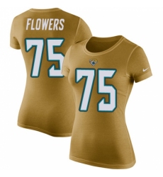 NFL Women's Nike Jacksonville Jaguars #75 Ereck Flowers Gold Rush Pride Name & Number T-Shirt