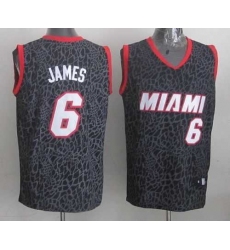 Miami Heat #6 LeBron James Black Crazy Light NBA Jersey