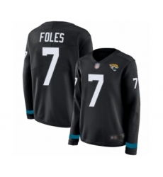 Women's Jacksonville Jaguars #7 Nick Foles Limited Black Therma Long Sleeve Football Jersey