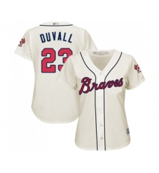 Women's Atlanta Braves #23 Adam Duvall Replica Cream Alternate 2 Cool Base Baseball Jersey