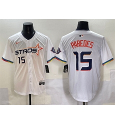 Men's Houston Astros #15 Isaac Paredes White 2025 City Connect Limited Stitched Baseball Jersey