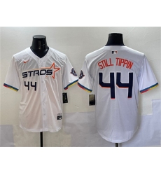 Men's Houston Astros #44 Still Tippin White 2025 City Connect Limited Stitched Baseball Jersey