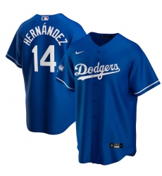 Men's Los Angeles Dodgers #14 Enrique Hernández Nike Royal 2020 World Series Champions Alternate Replica Player Jersey