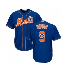 Men's New York Mets #9 Brandon Nimmo Authentic Royal Blue Team Logo Fashion Cool Base Baseball Jersey
