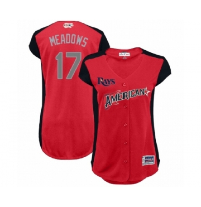 Women's Tampa Bay Rays #17 Austin Meadows Authentic Red American League 2019 Baseball All-Star Jersey