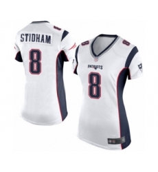Women's New England Patriots #8 Jarrett Stidham Game White Football Jersey