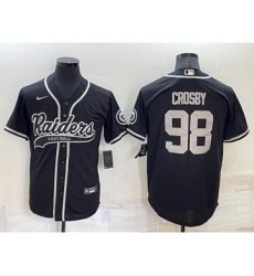 Men's Las Vegas Raiders #98 Maxx Crosby Black Stitched MLB Cool Base Nike Baseball Jersey