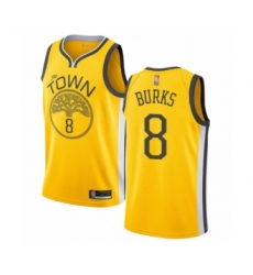 Youth Golden State Warriors #8 Alec Burks Yellow Swingman Jersey - Earned Edition