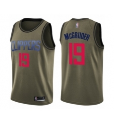 Men's Los Angeles Clippers #19 Rodney McGruder Swingman Green Salute to Service Basketball Jersey