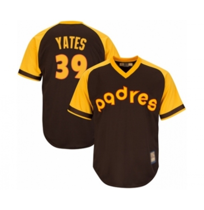 Youth San Diego Padres #39 Kirby Yates Authentic Brown Alternate Cooperstown Cool Base Baseball Jersey