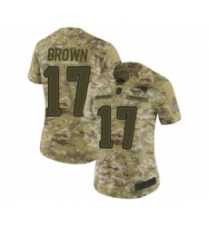 Women's New England Patriots #17 Antonio Brown Limited Camo 2018 Salute to Service Football Jersey